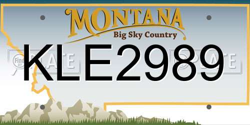KLE2989 Montana License Plate