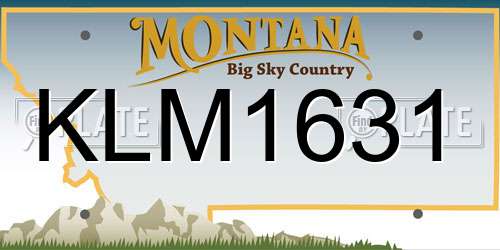 KLM1631 Montana License Plate