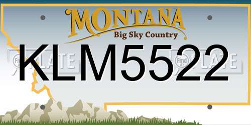 KLM5522 Montana License Plate