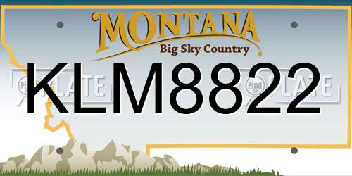 KLM8822 Montana License Plate