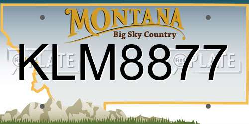 KLM8877 Montana License Plate