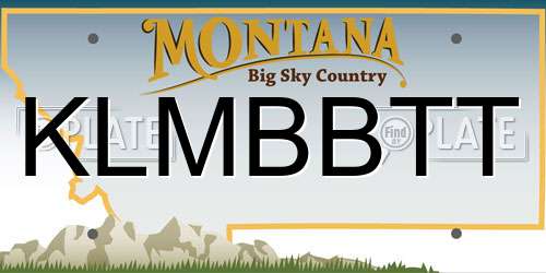KLMBBTT Montana License Plate