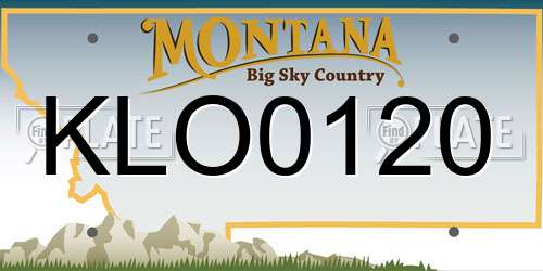 KLO0120 Montana License Plate