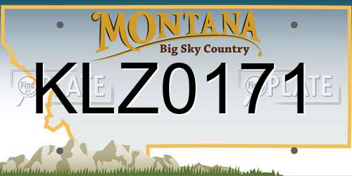 KLZ0171 Montana License Plate
