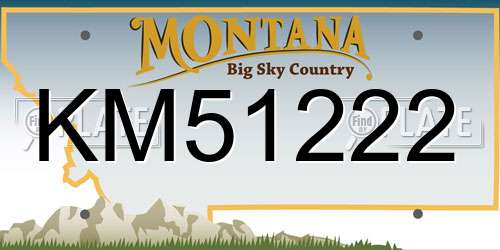 KM51222 Montana License Plate