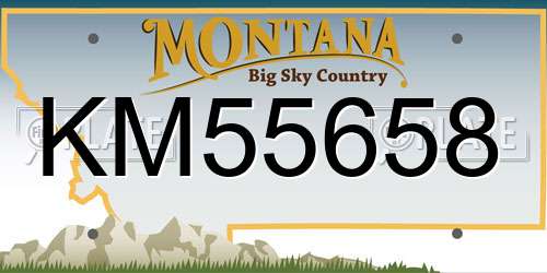 KM55658 Montana License Plate
