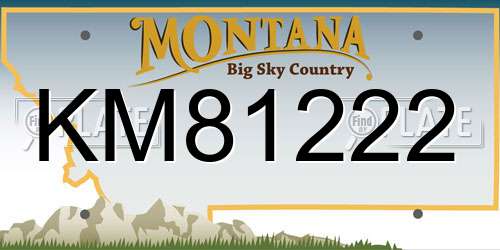 KM81222 Montana License Plate