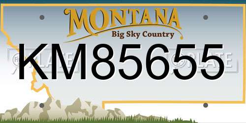 KM85655 Montana License Plate
