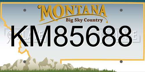 KM85688 Montana License Plate