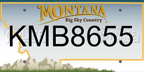 KMB8655 Montana License Plate