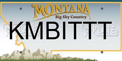 KMBITTT Montana License Plate