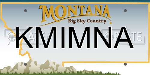 KMIMNA Montana License Plate