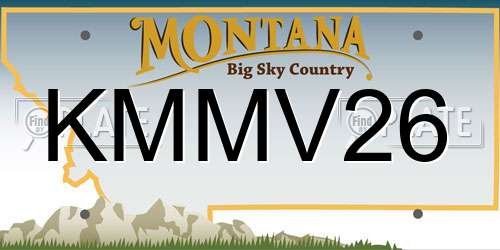 KMMV26 Montana License Plate