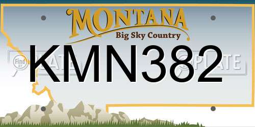 KMN382 Montana License Plate
