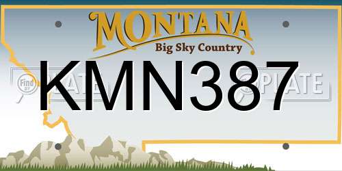 KMN387 Montana License Plate