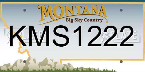 KMS1222 Montana License Plate