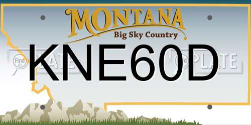 KNE60D Montana License Plate