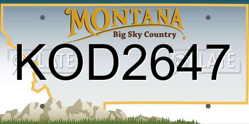 KOD2647 Montana License Plate