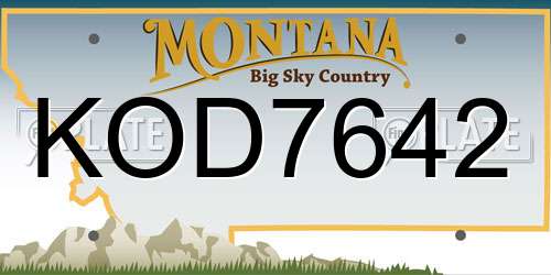 KOD7642 Montana License Plate