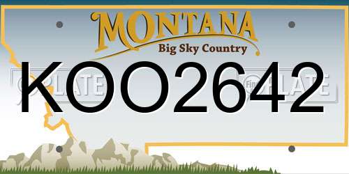 KOO2642 Montana License Plate