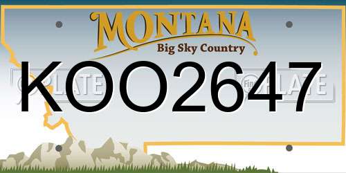 KOO2647 Montana License Plate