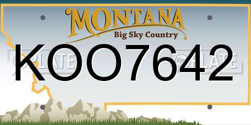 KOO7642 Montana License Plate