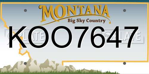 KOO7647 Montana License Plate