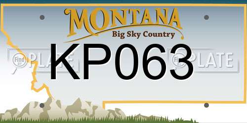 KP063 Montana License Plate