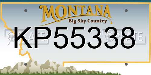KP55338 Montana License Plate