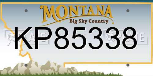 KP85338 Montana License Plate