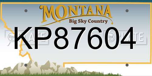 KP87604 Montana License Plate