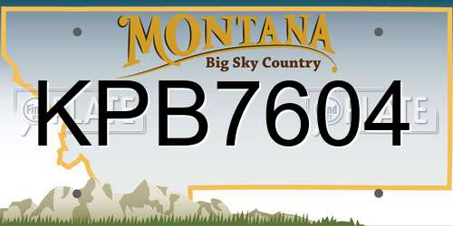 KPB7604 Montana License Plate