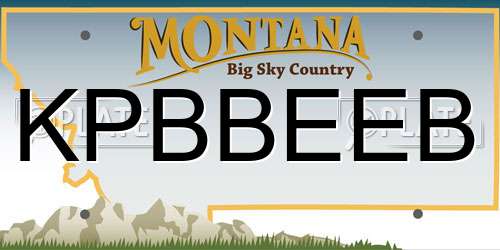 KPBBEEB Montana License Plate