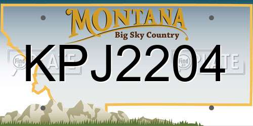 KPJ2204 Montana License Plate