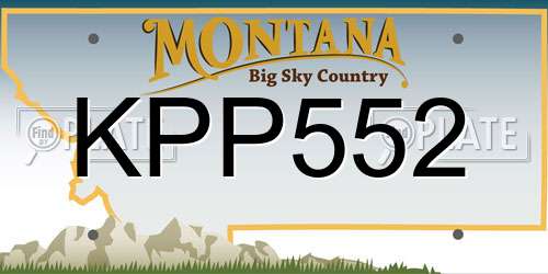 KPP552 Montana License Plate