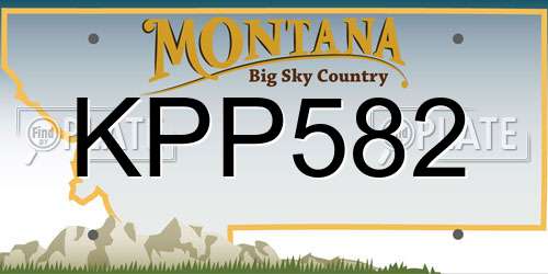 KPP582 Montana License Plate