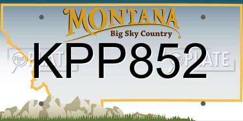 KPP852 Montana License Plate