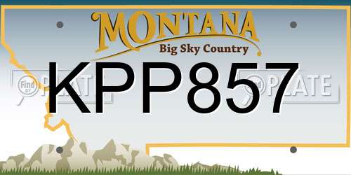 KPP857 Montana License Plate