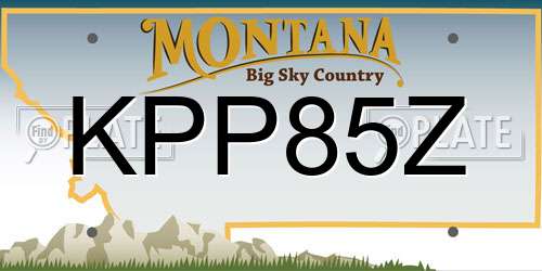 KPP85Z Montana License Plate