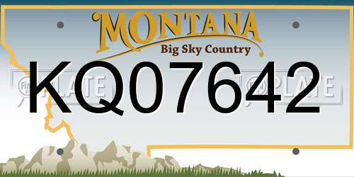 KQ07642 Montana License Plate
