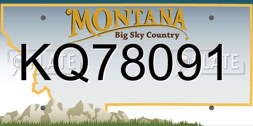 KQ78091 Montana License Plate