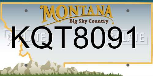 KQT8091 Montana License Plate