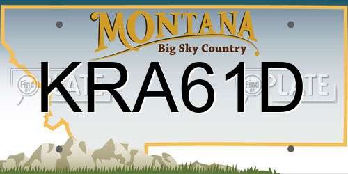KRA61D Montana License Plate