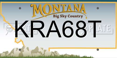 KRA68T Montana License Plate