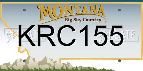 KRC155 Montana License Plate