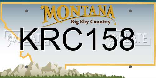 KRC158 Montana License Plate