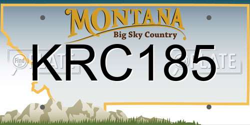 KRC185 Montana License Plate