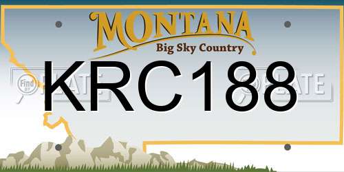 KRC188 Montana License Plate
