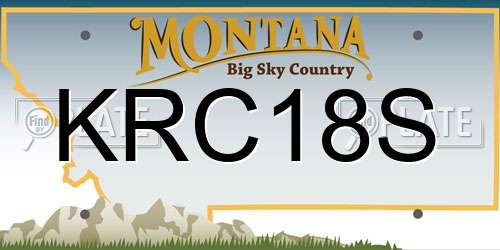 KRC18S Montana License Plate