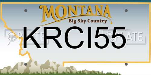 KRCI55 Montana License Plate